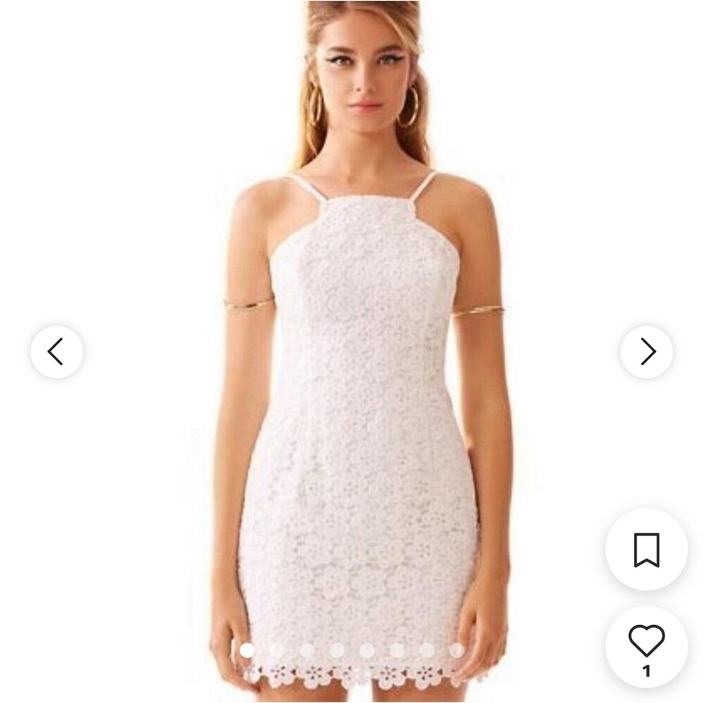 Lilly Pulitzer White Lace Floral Mini Dress